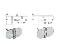 Cerniera inox 68,5x38,5 mm - 1 PZ Osculati - 38.441.68 - 3844168