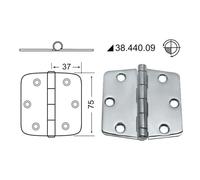 Cerniera inox 74x75 mm - 1 PZ Osculati - 38.440.09 - 3844009