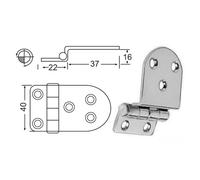 Cerniera inox a sbalzo 59x40 mm - 1 PZ Osculati - 38.441.58 - 3844158
