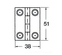 Cerniera inox cieca 51x38 rett - 1 PZ Osculati - 38.821.01 - 3882101