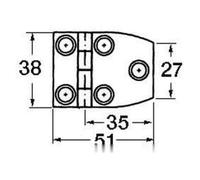 Cerniera inox cieca trapezoidale 51x38 mm - 1 PZ Osculati - 38.821.05 - 3882105
