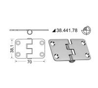 Cerniera inox rovesciata 70x38,1 mm - 1 PZ Osculati - 38.441.78 - 3844178
