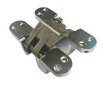 CERNIERA INVISIBILE A SCOMPARSA mm.117,5x27 PER PORTE IN LEGNO CROMO SATINATO