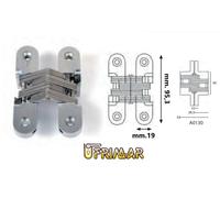 CERNIERA INVISIBILE A SCOMPARSA mm.95x19 PER PORTE IN LEGNO CROMO SATINATO