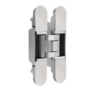 Cerniera invisibile regolabile tridimensionale, porta pieghevole nascosta, apertura interna in legno, croce di 180 gradi(Brushed silver)
