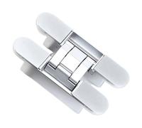 Cerniera invisibile regolabile tridimensionale, porta pieghevole nascosta, apertura interna in legno, croce di 180 gradi(Brushed silver)