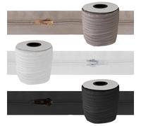 Cerniera Lampo Continua in Nylon al Metro con Cursori - Misure e Colori Personalizzati - Colore: Bianco, Misura: Altezza 3cm