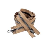 Cerniera lampo Doppi cursori Open End Cerniera a due vie for abiti da giacca borsa Accessori decorativi for la riparazione di cucito fai-da-te per Cucire(Khaki,120cm-2Pcs)