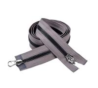 Cerniera lampo Doppi cursori Open End Cerniera a due vie for abiti da giacca borsa Accessori decorativi for la riparazione di cucito fai-da-te per Cucire(Gray,120cm-2Pcs)