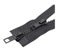 Cerniera lampo doppia, separabile, 60cm, nero, plastica, per giacche e cappotti
