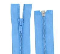 Cerniera lampo in plastica a spirale, 5 mm, divisibile (80 cm, azzurro)