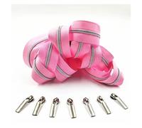 Cerniera lampo Rotoli di cerniere for denti in argento dorato da 3# 5 metri con cursore for cerniera 10 pezzi for accessori cucito su misura per Cucire(Silver pink)