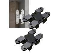 Cerniera nascosta generica in lega di zinco, 2 pezzi, chiusura silenziosa, montaggio invisibile, cerniera for porta pieghevole, ferramenta for mobili con viti(Black,07)