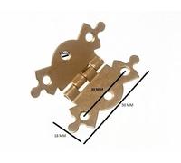Cerniera Ornata A Farfalla In Ottone Placcato 50Mm Con Viti 20 Paia