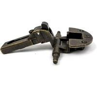 Cerniera per Ante con Battuta - Scodellino Foro Ø35 mm - Chiusura con Cricchetto a Molla - Cerniera per Mobili da Cucina, Armadi e Pensili - Installazione Parziale o Totale Incassata (1, bronzo)