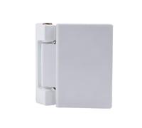 Cerniera per bandiera per porta, in ferro resistente e ABS, cerniera di sicurezza con piastra e battente, bianca, 62 x 45 mm, mano sinistra o destra