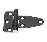 Cerniera per cancello a forma di T, in acciaio inox, resistente, nera, 6 fori, fissaggio forte per generatore elettrico