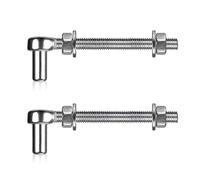 Cerniera per cancello da giardino, M16 x 150 mm, 2 cerniere per porta in acciaio inox 304, con bullone a J, per porte a doppia asta, in metallo