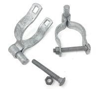 Cerniera per cancello Ozark per recinzione a catena, in acciaio pressato resistente, include bulloni e dadi, acciaio zincato 138