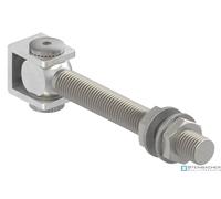 Cerniera per cancello V2A in acciaio inox M20 da saldare, filettatura lunga