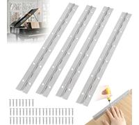 Cerniera per Pianoforte, 4 Pezzi in Acciaio Inossidabile Lunga Cromata per Mobili Metallo Cutable Porta, Vite Inclusa