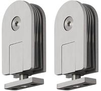 Cerniera per porta, Cerniera for porta in vetro girevole a 360 gradi senza telaio in acciaio inox 304, morsetto di ricambio, 2 tipi, 4 colori(Silver Brushed,Single clamp)