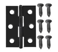 Cerniera per porta con cuscinetto a sfere Cerniere for porte nere, cerniere a battuta in acciaio inossidabile con viti, for mobili, cassetti e piastre di montaggio, staffe fissaggio piatte(8 sets)