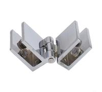 Cerniera per porta della doccia senza telaio a 90 gradi, perno in vetro a chiusura automatica argento lucido per porte del bagno spesse 8-12 mm, struttura in rame di precisione con kit di