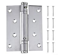 Cerniera per porta in acciaio inox con chiusura automatica e funzione di bloccaggio a 90°, molla invisibile per porte interne sinistra/destra, forza di chiusura regolabile, argento, 100 x 78 mm