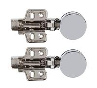 Cerniera per Porta in Vetro Armadio Acciaio Inossidabile con Chiusura Automatica e Smorzamento Silenzioso, 2 Set Tazze per Mobili 35mm, Cerniera Hinge per Armadi in Vetro con Ammortizzatore