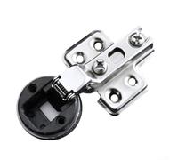 Cerniera per porta in vetro da 26 mm per armadi con viti a tazza in plastica e parti in ferro elettrolitico, progettata per coprire l'apertura della cerniera per una vestibilità perfetta (curva grande