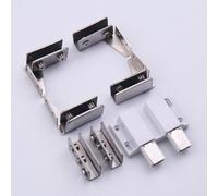 Cerniera per porta in vetro in acciaio inossidabile con chiusura magnetica per porte in vetro spesse 5-8 mm, design a doppia testa per una chiusura sicura su porte in acrilico e legno, opzioni argento
