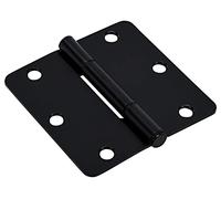 Cerniera per porta nera opaca a prova di cigolio (3-1/2" 1/4") raggio (3 pezzi)
