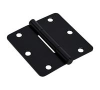 Cerniera per porta nera opaca con raggio di 3-1/2 pollici e 1/4 pollici Hardware Essentials di Hillman Squeak-Proof (confezione da 3)