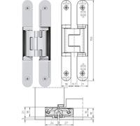 Cerniera per porta Tectus TE 240 3D