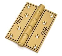 Cerniera per porte Cerniera for porta con cuscinetto a sfera in rame stile cinese da 4 pollici, silenziosa, spessa 3,5 mm, for camera da letto e ufficio(A)
