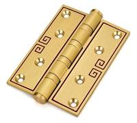 Cerniera per porte Cerniera for porta con cuscinetto a sfera in rame stile cinese da 4 pollici, silenziosa, spessa 3,5 mm, for camera da letto e ufficio(B)