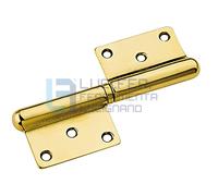 CERNIERA PER PORTE IN LEGNO CERNIERE OTTONE LUCIDO mod.GROSSEZZA mm.100 DX e SX