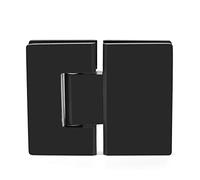 Cerniera pesante per porta doccia senza telaio,fusione monoblocco in acciaio inossidabile 304 massiccio da 5 mm,adatta per porte in vetro da bagno da 8-12 mm,nero opaco,180 gradi vetro su vetro (1 pz)