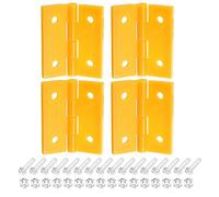 Cerniera piatta, 4 cerniere in acrilico da 1,8" x,5" Mini pieghevoli con viti di montaggio e dadi Cerniera for pianoforte in for artigianato in scatole cartone, bianco(Yellow)