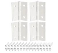 Cerniera piatta, 4 cerniere in acrilico da 1,8" x,5" Mini pieghevoli con viti di montaggio e dadi Cerniera for pianoforte in for artigianato in scatole cartone, bianco(White)