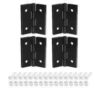 Cerniera piatta, 4 cerniere in acrilico da 1,8" x,5" Mini pieghevoli con viti di montaggio e dadi Cerniera for pianoforte in for artigianato in scatole cartone, bianco(Black)