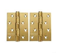 Cerniera piatta aperta in acciaio inox, 10,2 cm, per sistemi di porte in legno e per applicazioni di telai di porte della camera da letto con comportamento raffinato (10,2 x 7,6 x 7,6 cm, oro)
