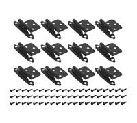 Cerniera piatta, Cerniere da incasso for mobili cucina, 12 pezzi, cerniere semi-nascoste 1/2", a montaggio frontale, for a chiusura automatica con viti, nere(Black)