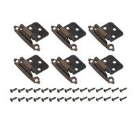 Cerniera piatta, Cerniere da incasso for mobili cucina, 6 pezzi 1/2" semi-nascoste a sovrapposizione for con montaggio frontale for chiusura automatica viti, alpacca(Copper Red)