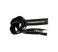 Cerniera Pressofusa Plastica Nera - Catena Lucida N.8 Oro, Argento, Canna di Fucile - Lunghezza 85 cm - 1 Cursore Divisibile