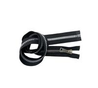 Cerniera Pressofusa Plastica Nera - Catena Lucida N.8 Oro, Argento, Canna di Fucile - Lunghezza 85 cm - 1 Cursore Divisibile