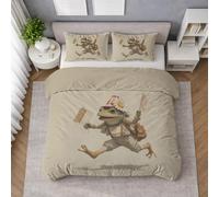 Cerniera Set Copripiumino Artistico, Completo Letto Biancheria da Letto in Arancio-caldo Microfibra con Federe, Giradischi Vinile Fuoco, Confortevole, Matrimoniale 250 X 200 cm, Morbido, Facile cura