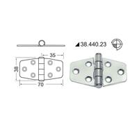 Cerniera standard 70x38 mm - 1 PZ Osculati - 38.440.23 - 3844023