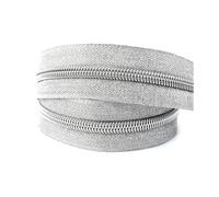 Cerniera universale in nylon su nastro, 5#, per costruire e riparare borse, giacche e indumenti,Argento,3 metri